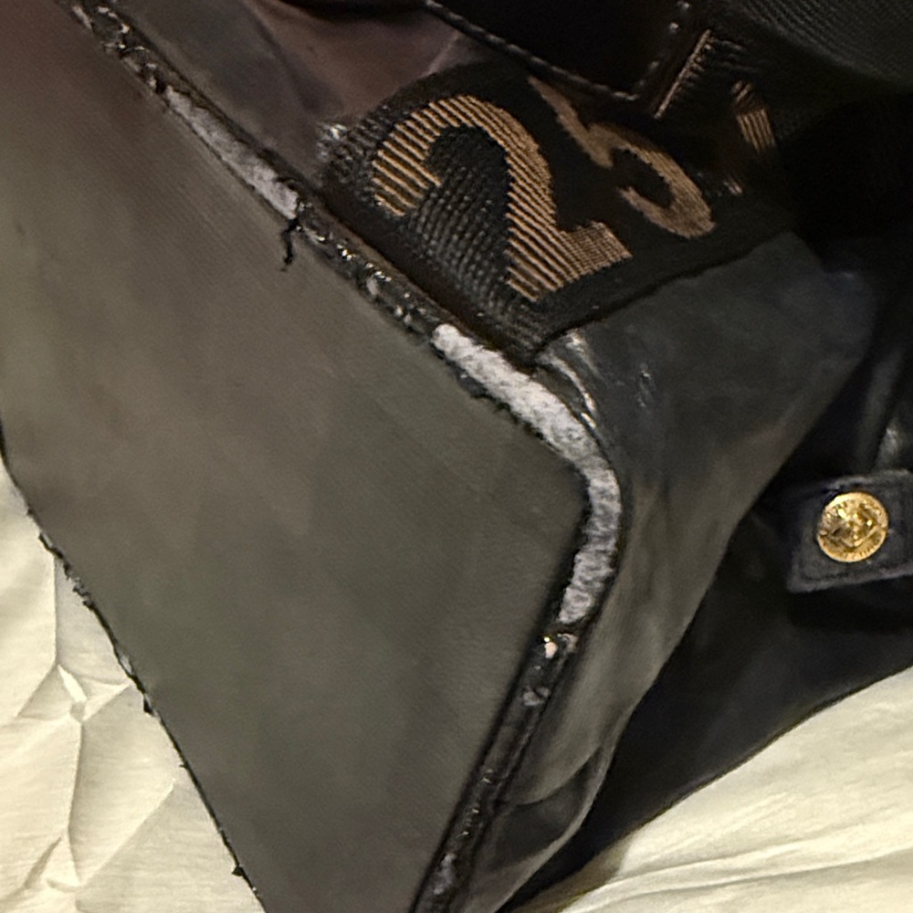 Painted FENDI Roma Nylon Tote Bag Black Rare - Picture 3 of 14